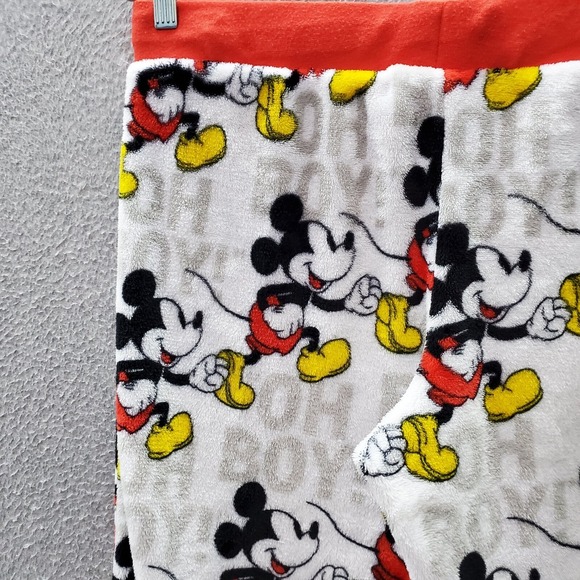 Disney Women Sleepwear Large White Pajama Pants Fuzzy Teddy Bear‎ Mickey Mouse - Picture 7 of 8